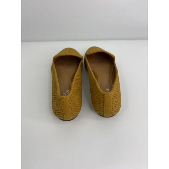 Market & Spruce June Smoking Flat Shoe Basket Weave Mustard Yellow Size 8 NWOB - Picture 6 of 8